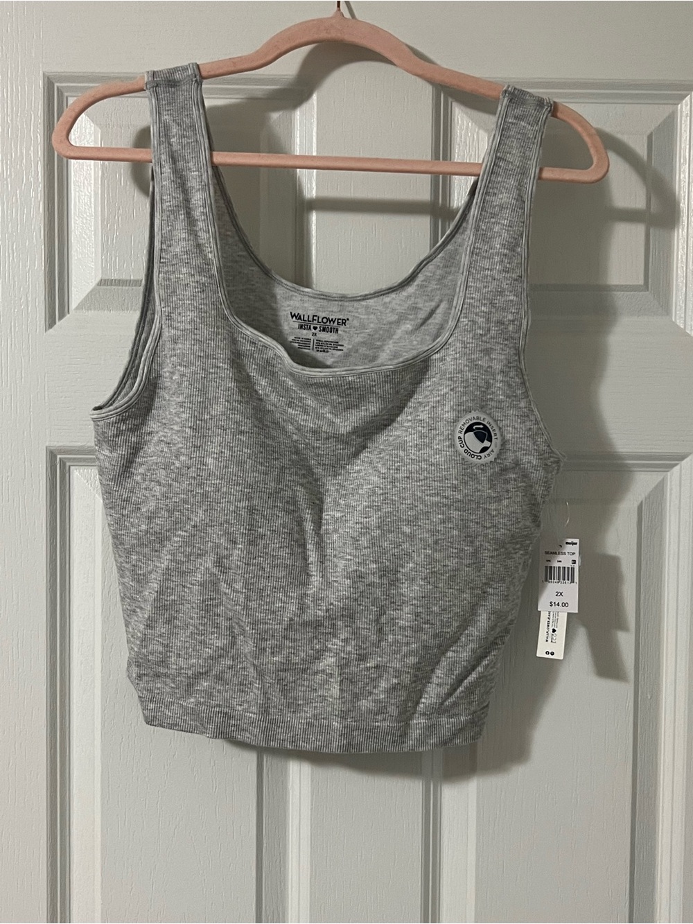 Wallflower Heather Gray Ribbed Crop Tank